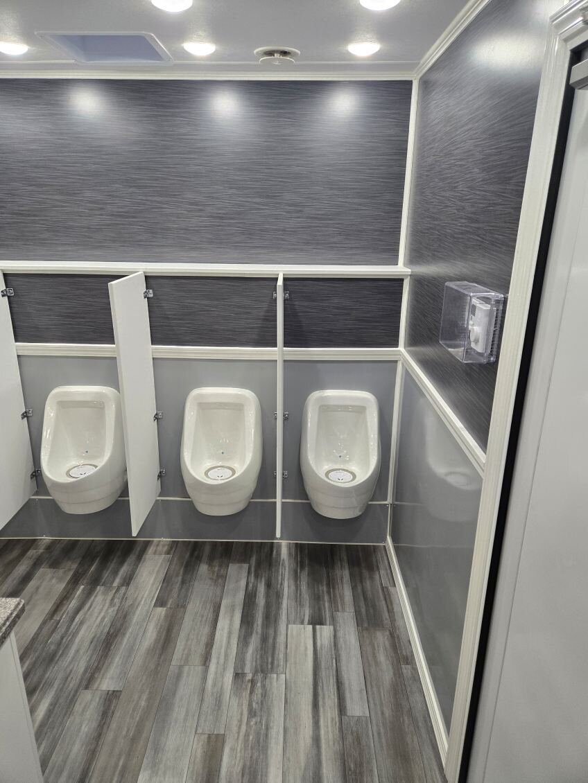 Luxury restroom plumbing detail from Grand Restrooms trailers serving Carolina venues