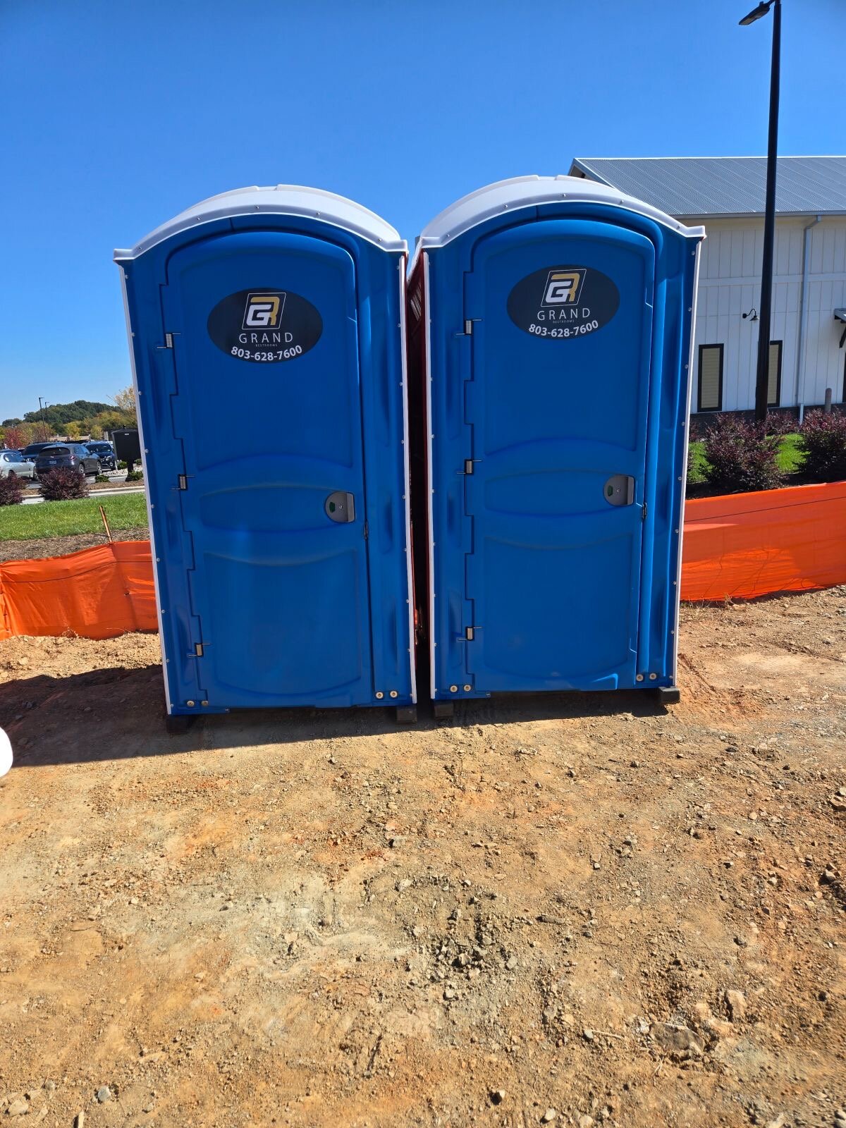 Portable restroom unit portable unit 2 maintained by Grand Restrooms for Carolina sites