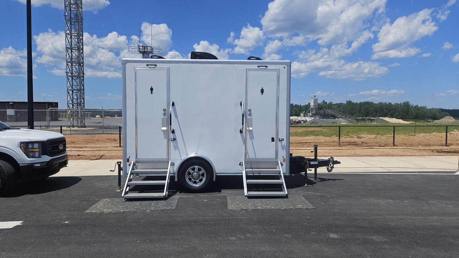Portable restroom unit portable unit 4 maintained by Grand Restrooms for Carolina sites