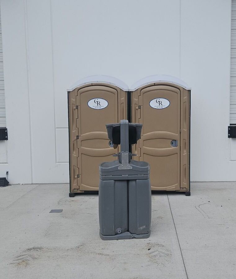Portable restroom unit portable unit small maintained by Grand Restrooms for Carolina sites