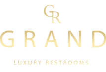 Grand Restrooms logo highlighting Carolina luxury restroom trailer rentals